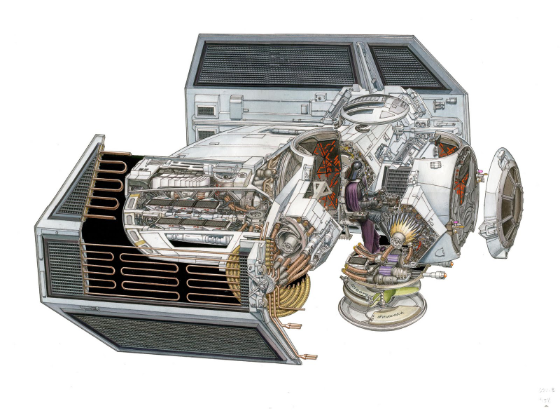 Illustration for article titled The amazing Star Wars vehicles and location cutaways by Hans Jenssen